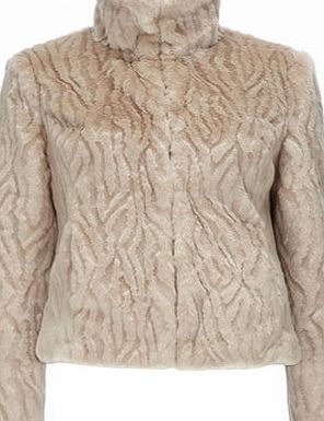 Bhs Wallis Stone Short Faux Fur Jacket, stone