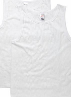 Bhs White 2 Pack Airtex Vests, White BR60V04XWHT
