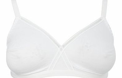 Bhs White 2 Pack Non-Wired Cotton Cross Over Bra,
