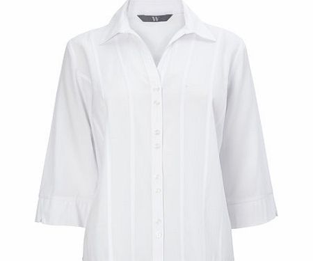 Bhs White 3/4 Sleeve Shirt, white 8616740306
