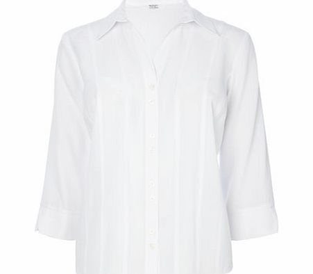Bhs White 3/4 Sleeve Work Shirt, white 8611840306