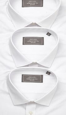 Bhs White 3 Pack Short Sleeve Regular Fit Shirts,