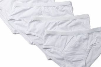Bhs White 4 Pack Plain Briefs, White BR60B01DWHT