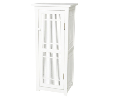 White bamboo storage cabinet