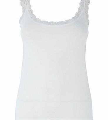 Bhs White Built Up Shoulder Vest, white 4804110306
