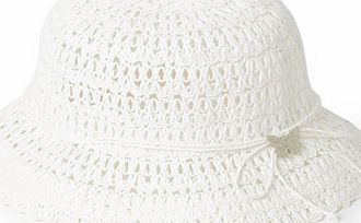Bhs White Butterfly Downbrim Hat, white 6610610306