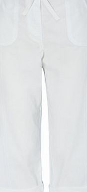 Bhs White Cotton Crop Trousers, white 2207680001