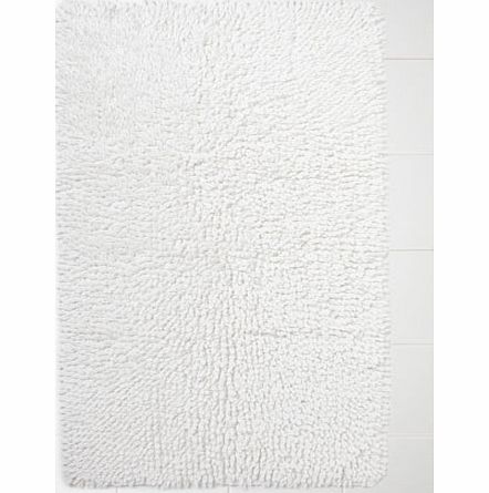 White Cotton Loop Bath Mat, white 1927110306