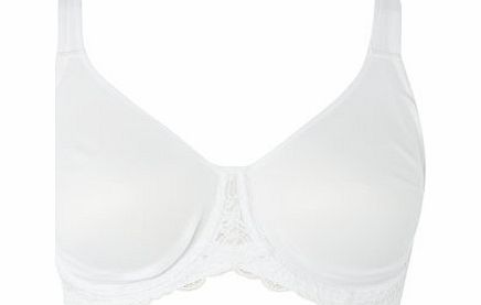 Bhs White Cotton Moulded Lace Wing DD-G Underwired