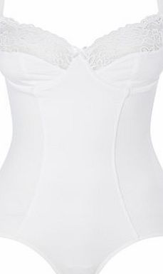 Bhs White Cotton Underwired Shaping Body, white