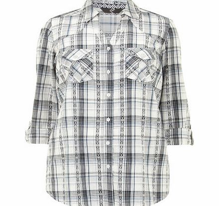 Bhs White Dobby Check Shirt, beige 12611920431