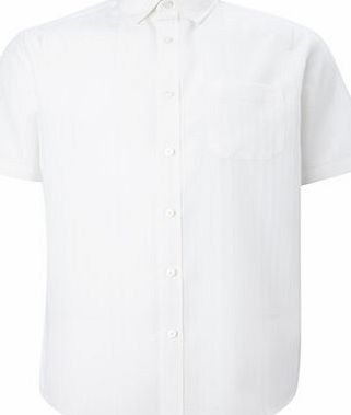 Bhs White Dobby Checked Shirt, White BR51C04FWHT