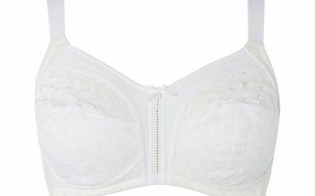 Bhs White Floral Lace Total Support Boxed Bra, white
