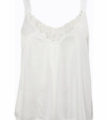 Bhs White Guipure Trim Cami, white 4804610306