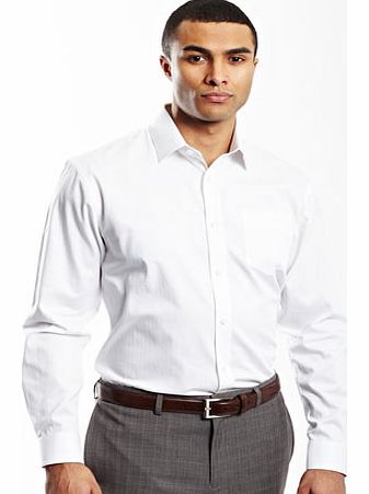 Bhs White Herringbone Easy Iron, White BR66K02CWHT