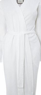 Bhs White Lightweight Stripe Kimono Robe, white