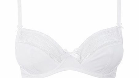 Bhs White Linear Embroidery Bra, white 2304200306