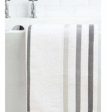 Bhs White Linear Weft Bath Towel, white 1925640306