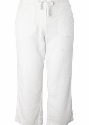 Bhs White Linen Blend Crop, white 2207740001