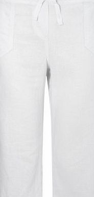 Bhs White Linen Blend Cropped Trouser, white 439820306