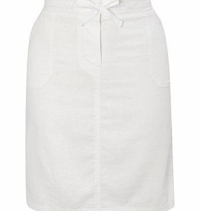 Bhs White Linen Blend Skirt, white 2207760001