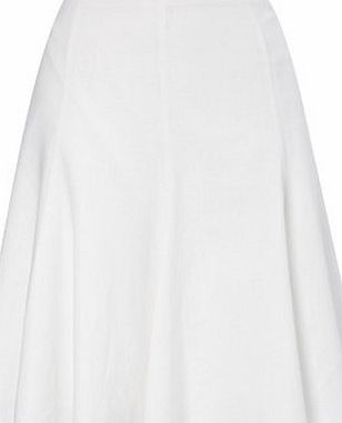 Bhs White Linen Midi Skirt, white 356650306