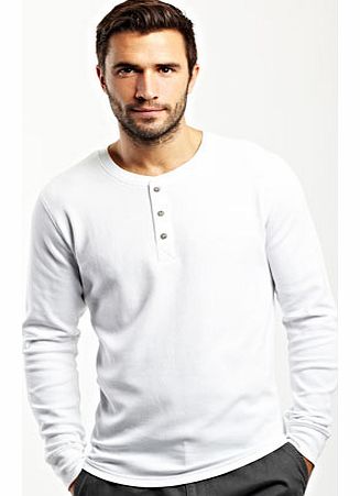 Bhs White Long Sleeve Grandad Top, White BR54W01DWHT