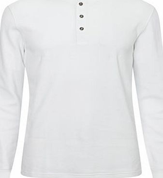 Bhs White Long Sleeve Waffle Textured Top, White