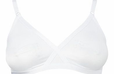 White/ Nude 2 Pack Cross Over Non-Wired Bra,