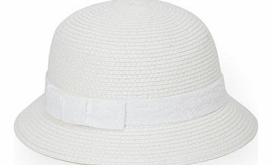 Bhs White Paper Bow Cloche Hat, white 6604470306