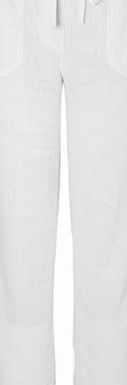 Bhs White Petite Linen Blend Trouser, white 439750306