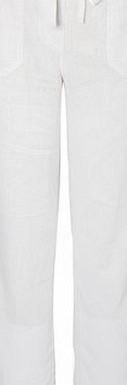 Bhs White Petite Linen Blend Trouser, white 439750306
