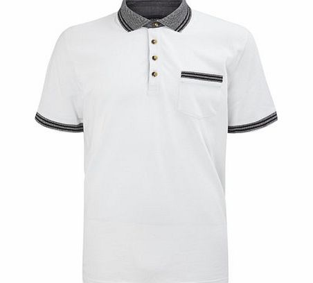 White Pique Polo Shirt, White BR52S08FWHT