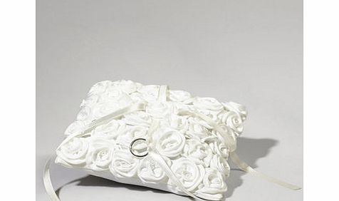 Bhs White Rosebud Ring Cushion, white 6505570306
