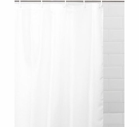 White Sabichi Solitaire Shower Curtain, white