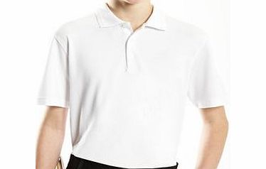 White Senior Boys 2 Pack School Polo Shirts,