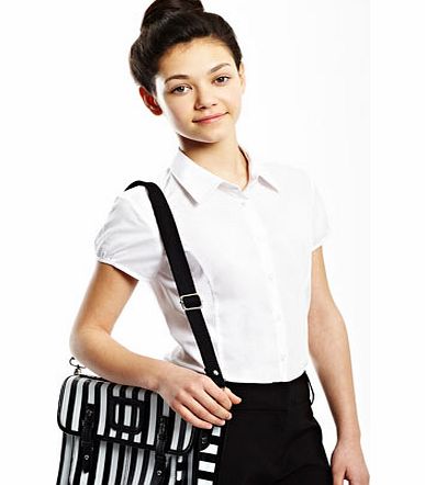 Bhs White Senior Girls Short Sleeved Fitted School