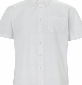 Bhs White Short Sleeve Point Collar Shirt, White