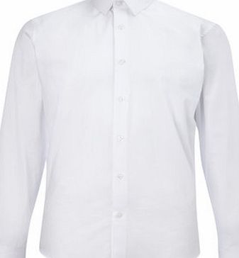 Bhs White Slim Sateen Long Sleeve, White BR66C24GWHT