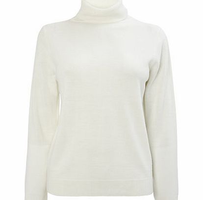 Bhs White Supersoft Roll Neck Jumper, white 586060001