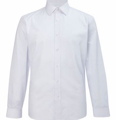 White Tailored Fit Twill Shirt, White BR66C01DWHT