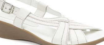 Bhs White TLC Cross Vamp Wedge Sandals, white