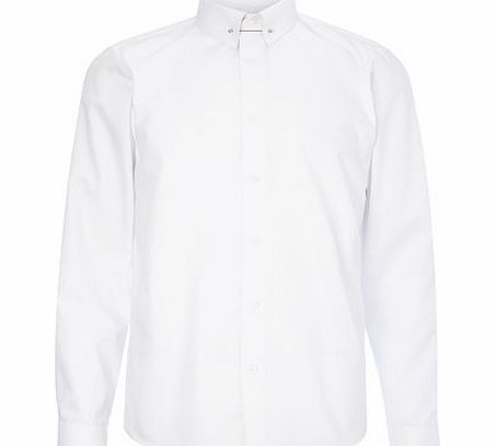 Bhs White Twill Collar Bar Shirt, White BR66C51GWHT