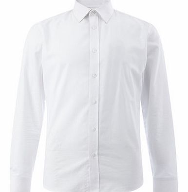 White Twill Slim Fit Shirt, White BR66C45EWHT