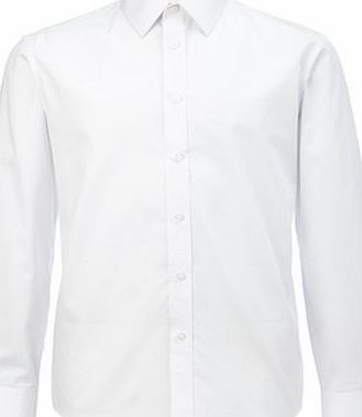Bhs White Twill Tailored Fit Point Collar Shirt,