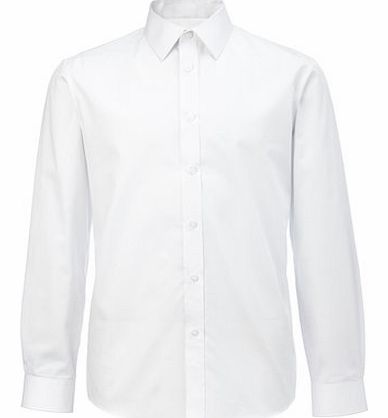 White Twill Tailored Shirt, White BR66C05EWHT