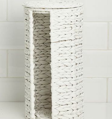 Bhs White Waterhyacinth Toilet Roll Holder, white