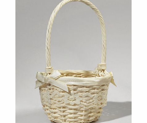 Bhs Wicker Flower Girl Basket, white 6505580306