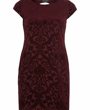Bhs Wine Red Burnout Pencil Dress, red 19129863874