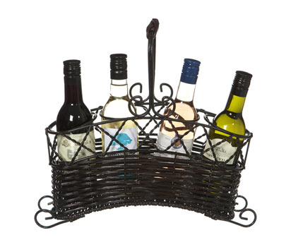 bhs Wine selection in a wicker wine rack
